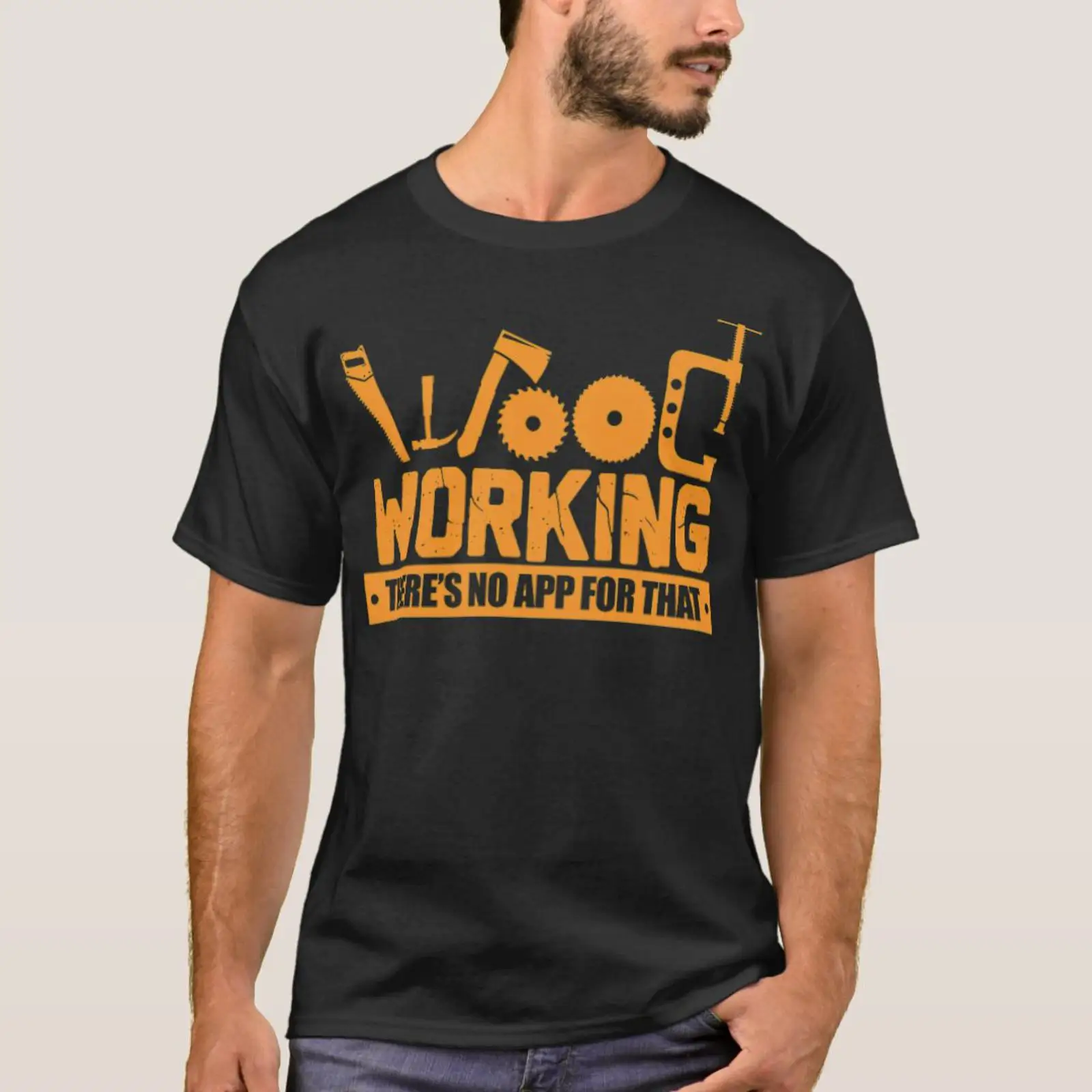 Woodworking Design App Free - 木工用品 誕生日ケーキを作るためのアプリはありません Tシャツ ヴィンテージ ウォッシュ加工 スタイリッシュで通気性のあるデザイナー服