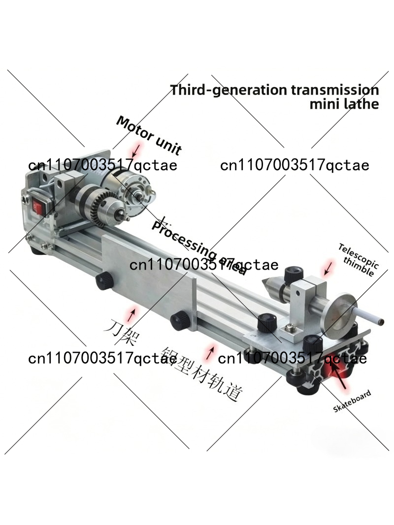 Woodworking Lathe Chuck - 多機能マイクロ旋盤調整可能なミニ研磨機木工旋盤B12 1.5-10MMチャック775 80Wモーター付き