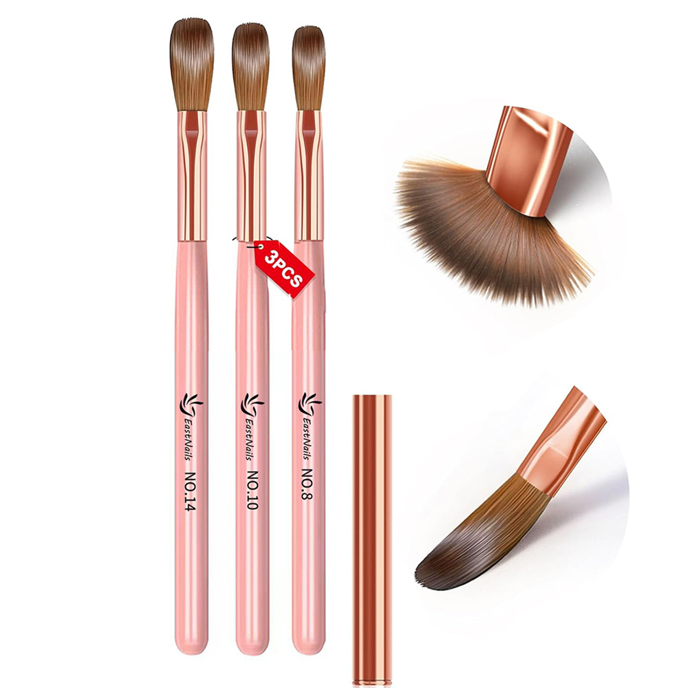 Wood Chisel Set - ピンクのハンドル付きアクリルブラシ3本セット,16/18/22mm,プロ用,パウダー,エクステンション,彫刻用