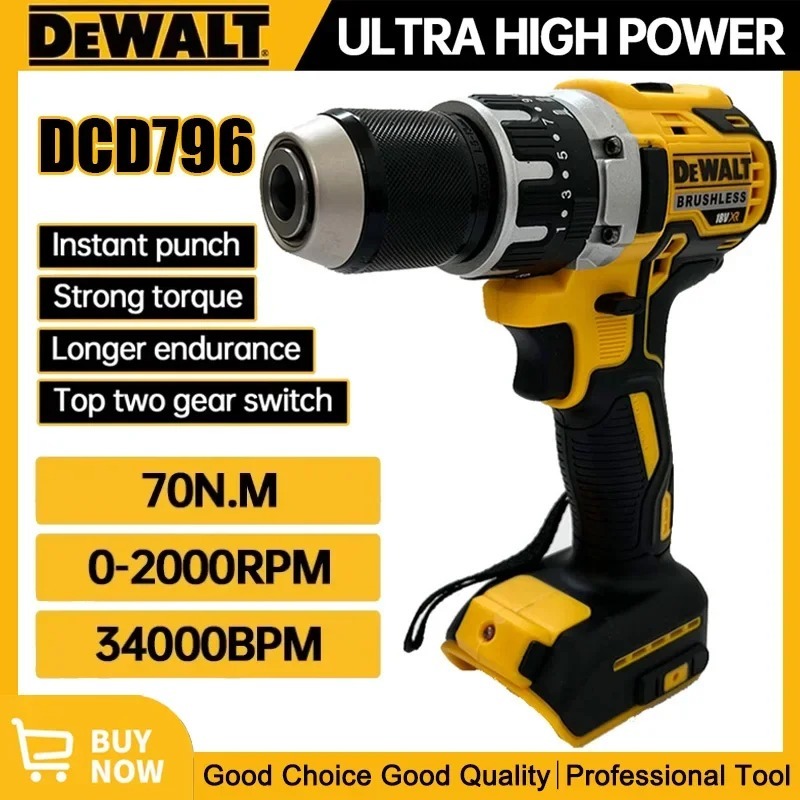 Woodworking Essential Tools - Dewalt DCD796 コードレスブラシレスインパクトドリル ブラシレスドライブ コンパクトドリル 充電式ポータブル