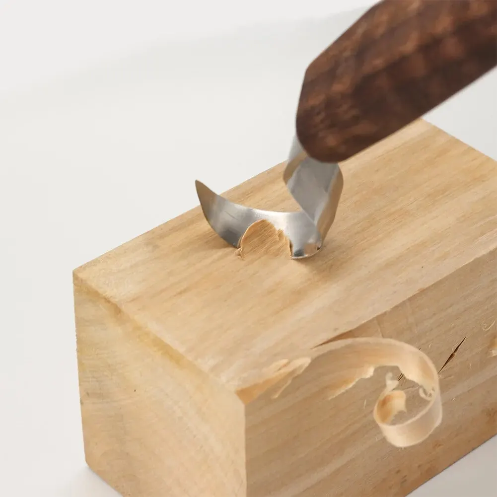 Wood Chisel Set - ‌ 1PCプロフェッショナル木彫りナイフセット、湾曲した刃とスクレーパー付き - 木彫り、スプーンクラフト、DIYプロジェクト用のクラフトツール