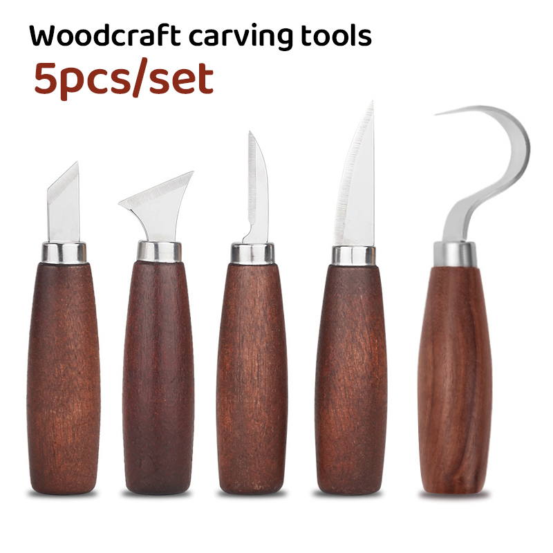 Wood Chisel Set - 5 個のツール木彫り用ノミ木工カッターハンドツールセット木彫りナイフ DIY ピーリング木彫り