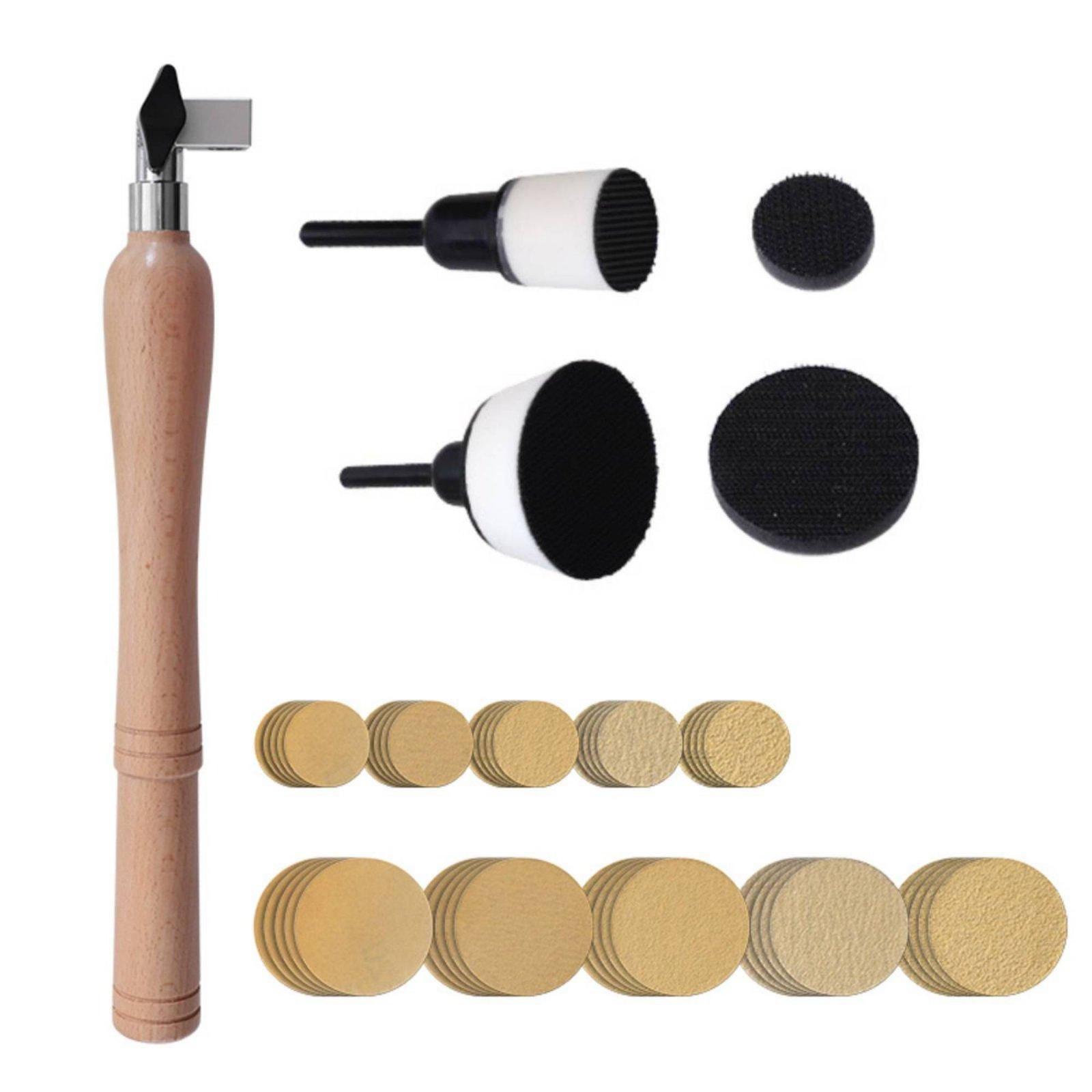 Woodworking Kit - 手持ち式サンディングディスク 木製ボウルサンダーキット 旋盤研磨ツールセット 木工細部作業用