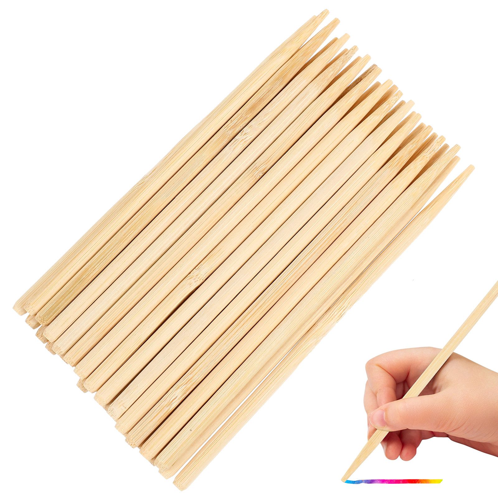 Woodworking Art - 30 個木製スクラッチペイント竹ペンワックススティック髪小枝ツールスクラッチ描画スティック