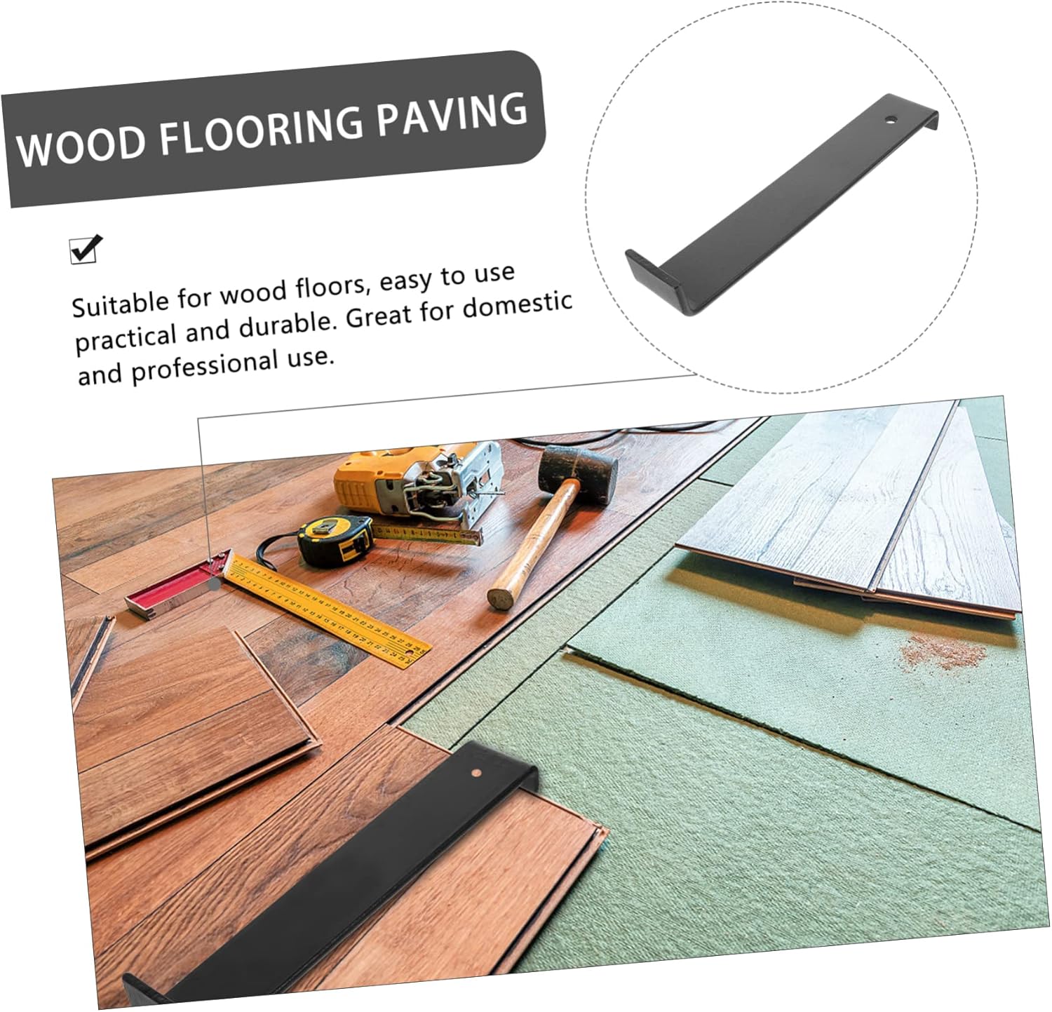 Woodworking Kit - フローリングツールセット、フローリング設置キット、ラミネート木製フローリング設置ツール、スペーサー、プルバー、フローリングツール、タッピングブロック