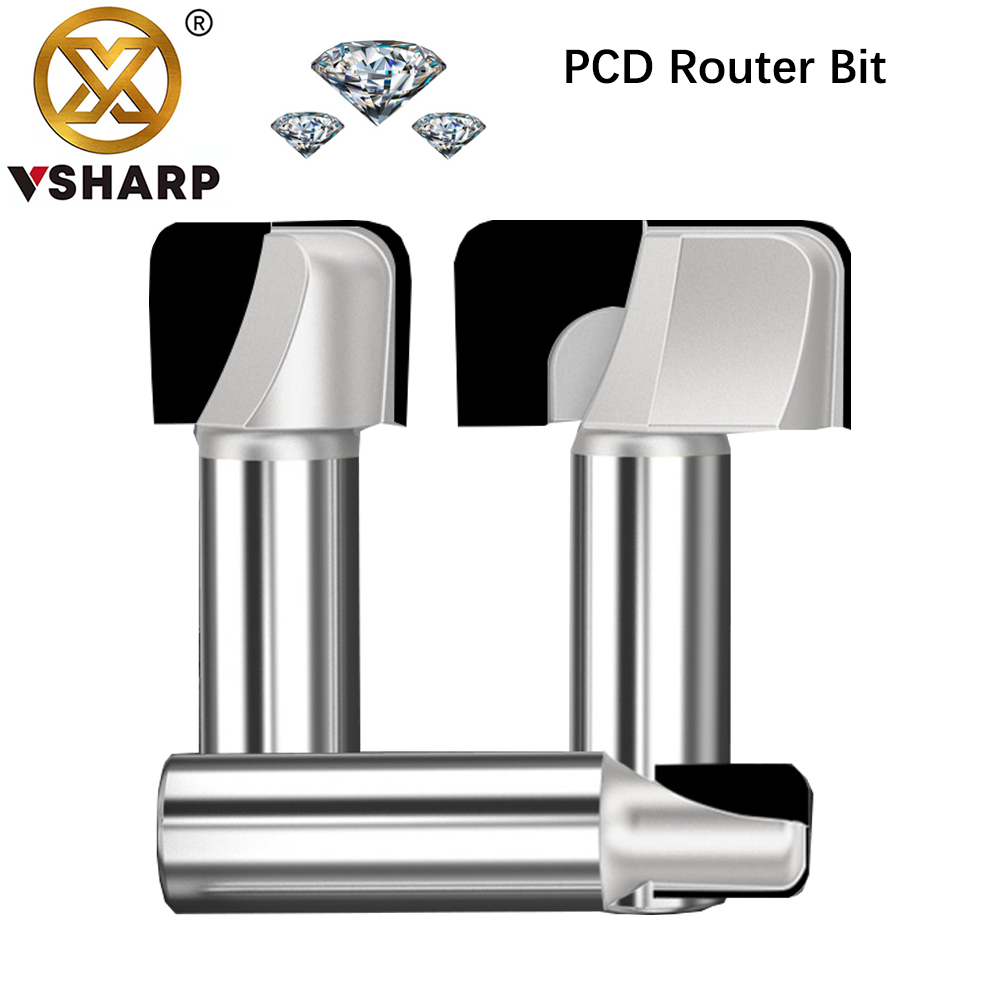 Woodworking Quote - Vsharp PCD ダブルアーク丸底クリーニングビットダイヤモンド木工ルータービットキャビネットドアパネルエンドミル MDF パーティクルボード用