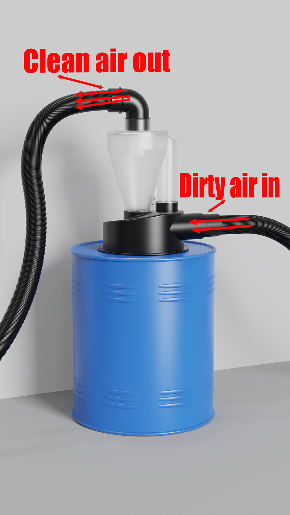 Woodworking Dust Collection - 2.5 ''PEMEDOR 木工二重濾過サイクロン集塵機 DIY ターボチャージャーフィルター工業用セパレーター集塵
