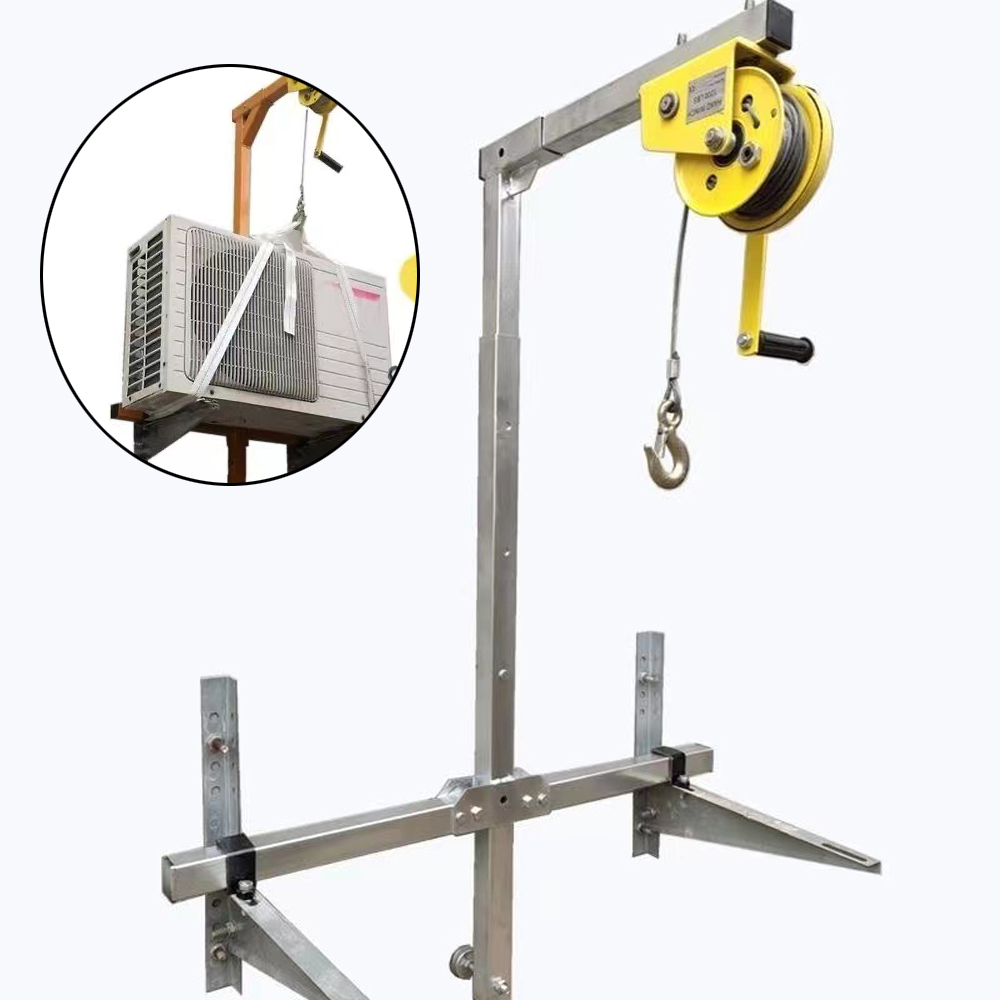 Woodworking News - 新しい 15/20 メートル亜鉛メッキ屋外設置リフティングツールクレーン折りたたみセルフロック手動ウインチアセンブリエアコン