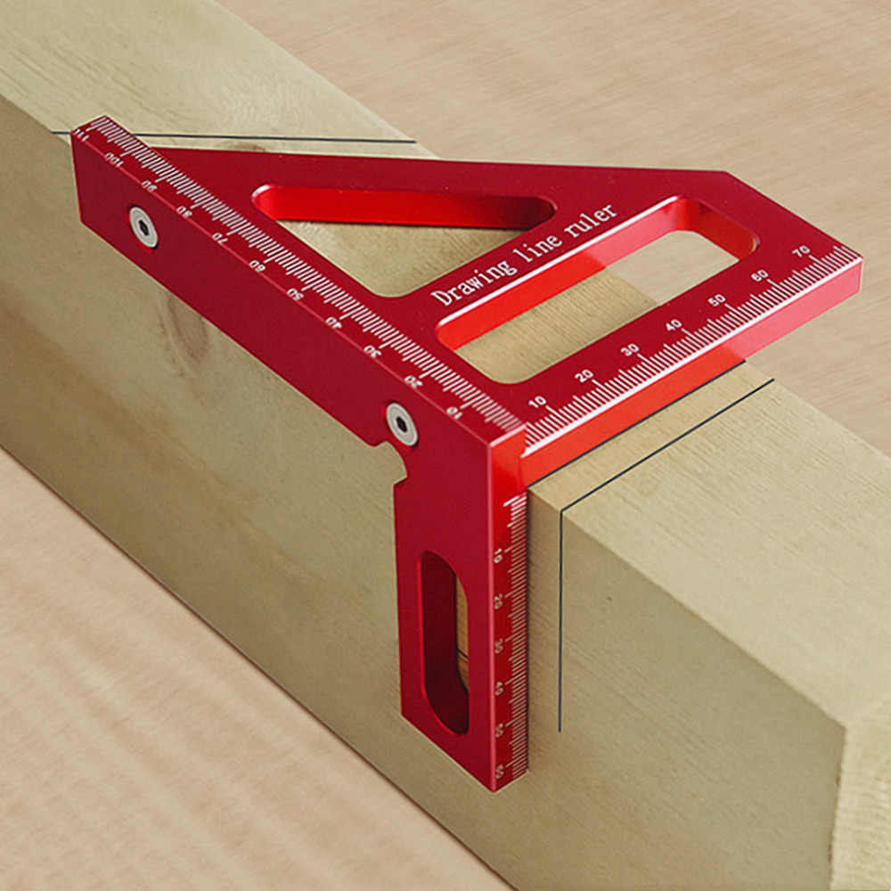 Woodworking For Engineers - 木工用直角定規 アルミ合金製マイター三角定規 高精度レイアウト測定ツール エンジニア・大工用