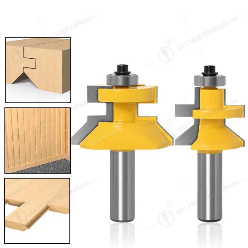 Woodworking Quote - 2個セット 1/2インチシャンク V溝＆タングルータービットセット 12.7mm 木工用マッチングジョインター カッター
