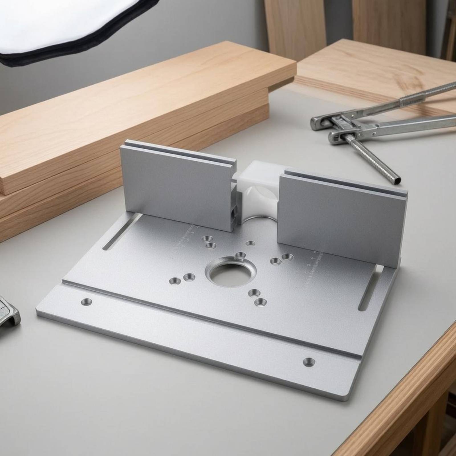 Woodworking Router - ルーターテーブルインサートプレート カラーインサート ルーターインサートプレート 木工工具 メタルシルバー