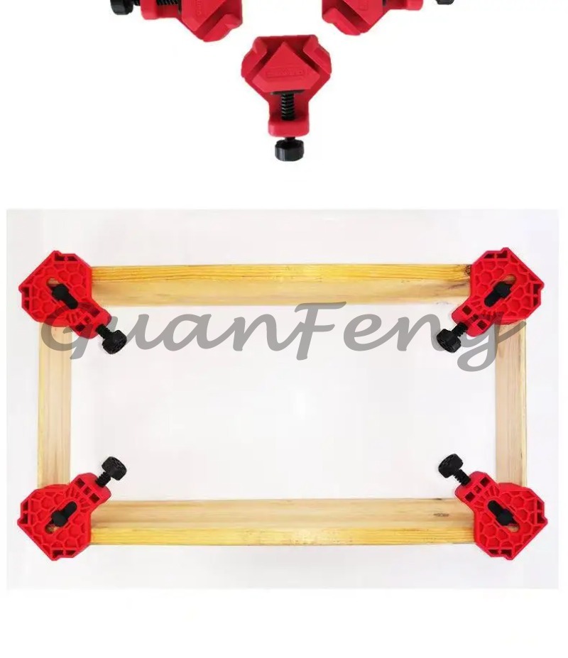 Woodworking Quick Clamps - 4個パック90度直角コーナークランプ、クイックアジャストスプリング式木工用アングルホルダー、写真＆額縁固定用