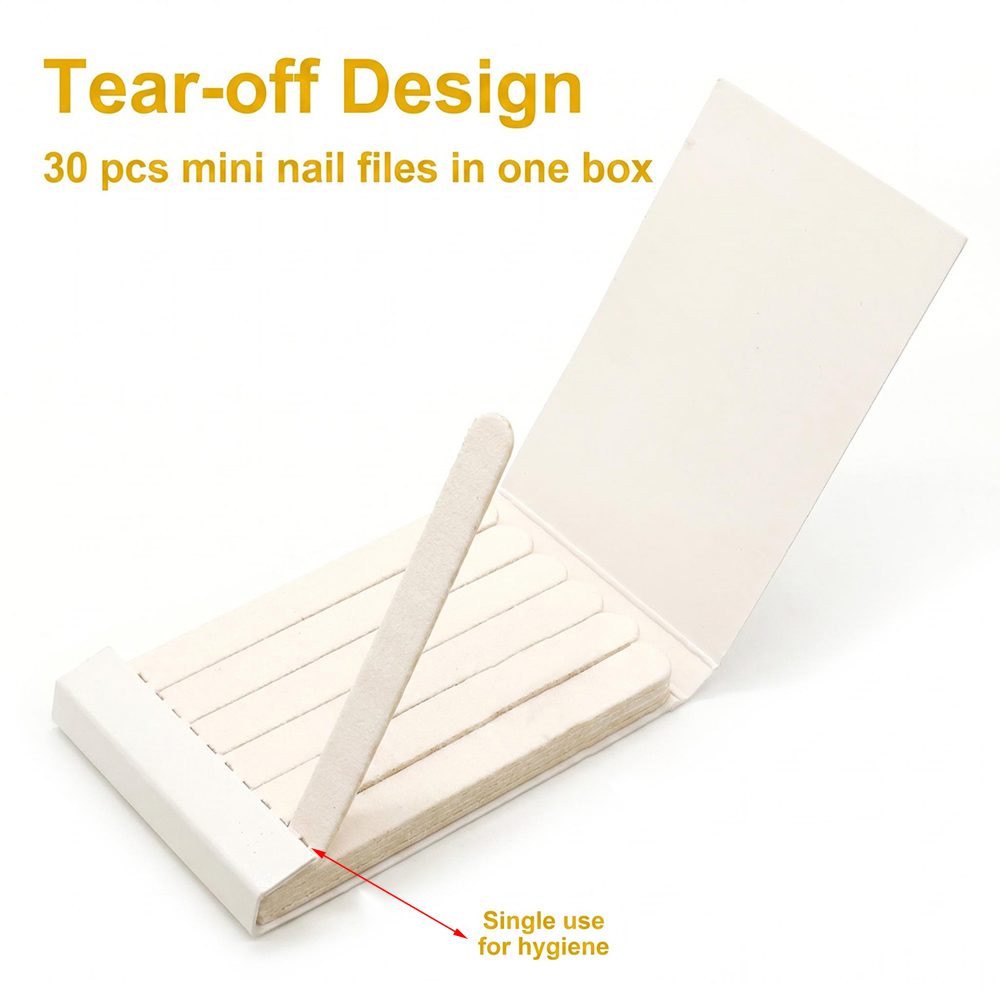 Woodworking Magazine - 30枚入り/箱 使い捨てミニネイルファイル 剥がせるデザイン 両面エメリーボード マニキュアペディキュア サンディングファイルストリップ