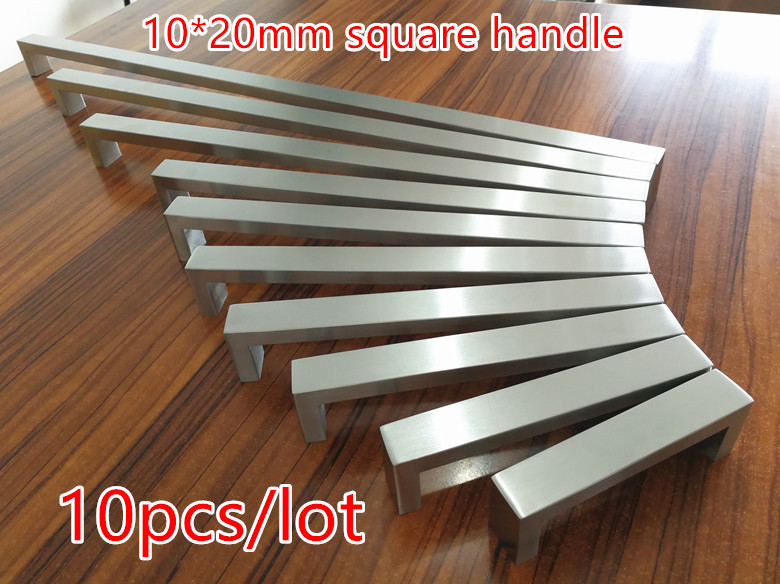 Woodworking Quote - 10 ピース/ロット 10*20 ミリメートル角棒ドアハンドルステンレス鋼キッチンドアキャビネットハンドルプルノブ