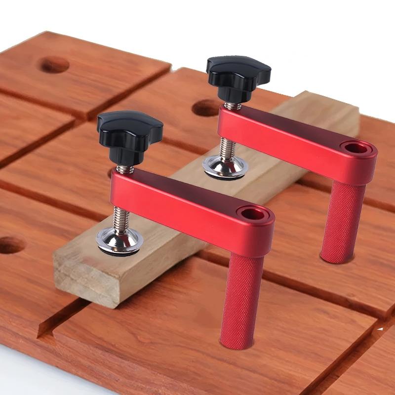 Woodworking Joinery - 1/2Pc ベンチ犬クランプ、19 ミリメートル/20 ミリメートル安定した犬穴クランプ、調整可能な MFT テーブルアルミテーブルクランプ木工ツール用