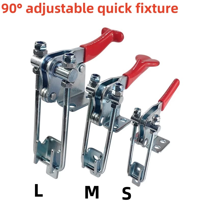 Woodworking Vise - 90度クイックリリースクランプ亜鉛メッキ鉄製調整可能な金属製滑り止めトグルラッチキャッチクラスプ木工用プレスクランプ