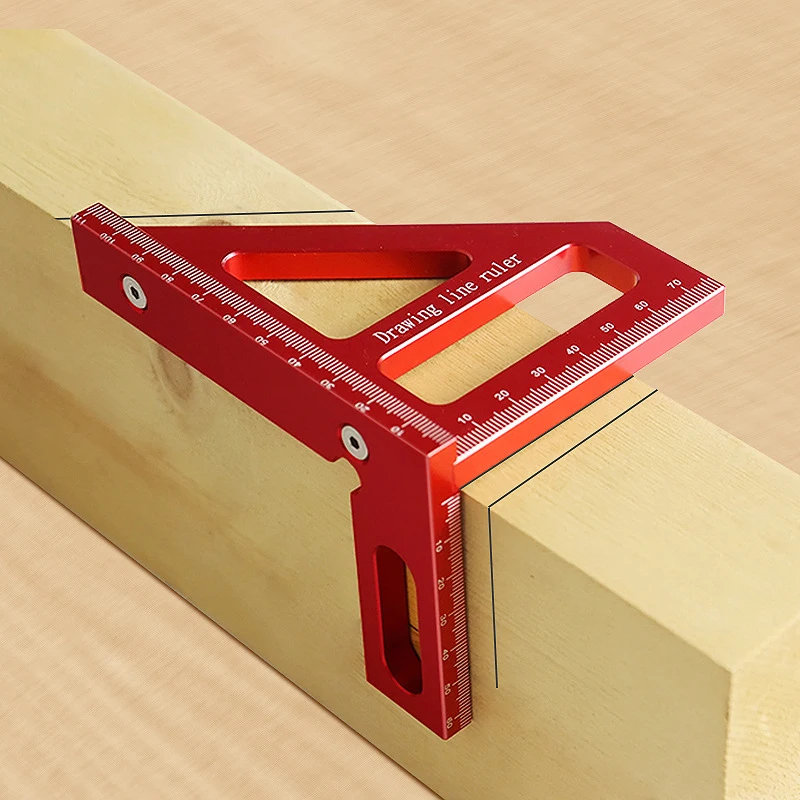 Woodworking For Engineers - 木工用直角定規 アルミ合金製マイター三角定規 高精度レイアウト測定ツール エンジニア・大工向け