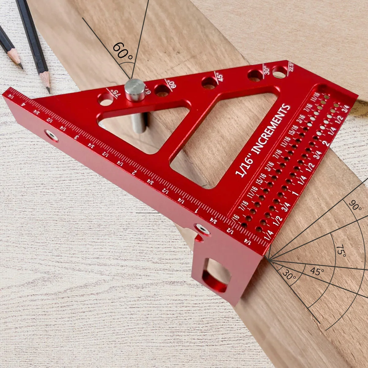 Woodworking For Engineers - 3D マルチアングル測定定規 - 精密木工直角分度器 22.5-90 度およびマイター三角定規、エンジニア用
