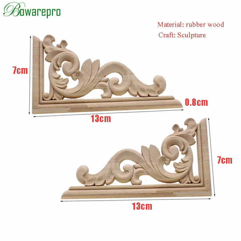 Woodworking Joinery - ユニークな花柄の彫刻が施された木製の置物,13cm,ユニークな花柄,手作りの装飾,壁,ドア,家具用