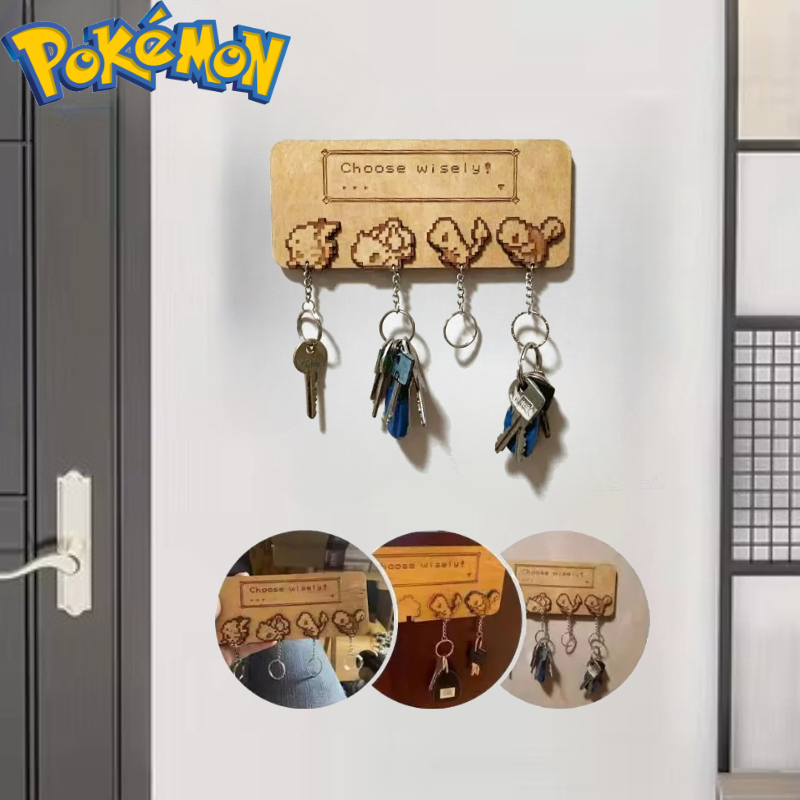 Woodworking Ideas - ポケモンアニメピカチュウ木製キーフック漫画ヒトカゲ家の装飾キーホルダーパーティー用品ガジェットクリエイティブおもちゃ