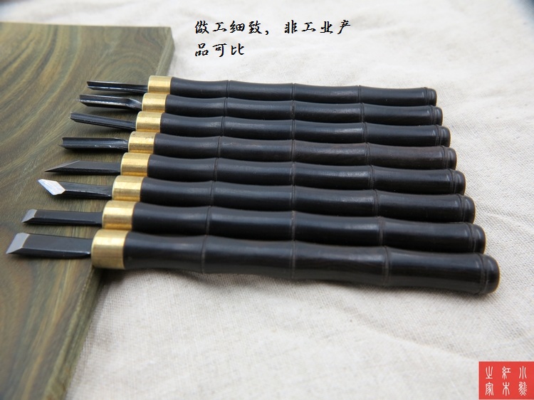 Woodworking Japan - 木工ツールセット,日本の彫刻ハンドチゼル,エボニーハンドル,8個