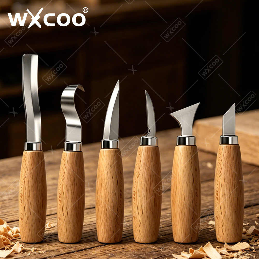 Woodworking Ideas - WXCOO 人間工学に基づいた木彫りフックチゼルナイフ 曲線彫刻ツール スプーン作り初心者向け プロの木工職人向け