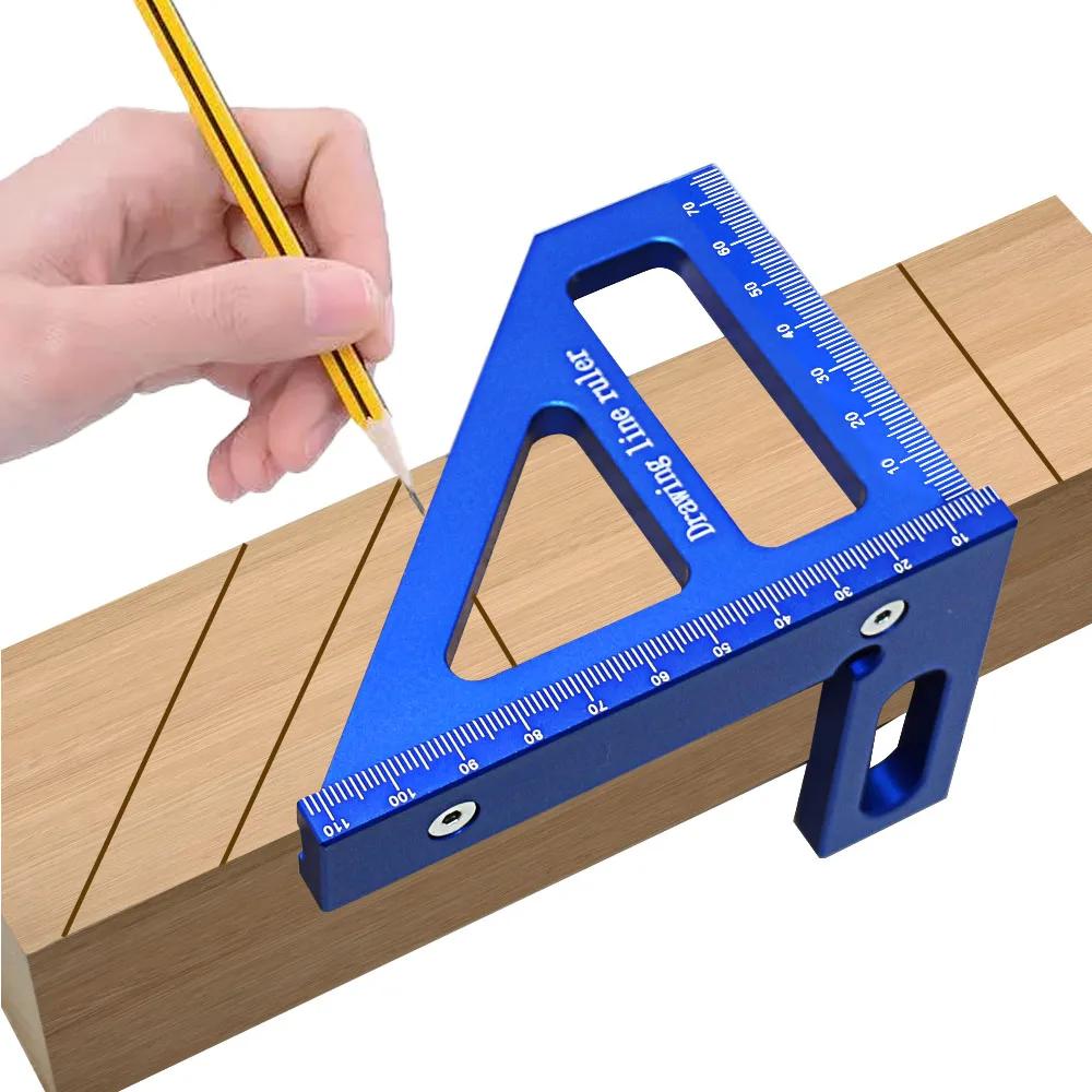 Woodworking For Engineers - 木工用直角定規 アルミ合金製マイター三角定規 高精度レイアウト測定ツール エンジニア・大工用
