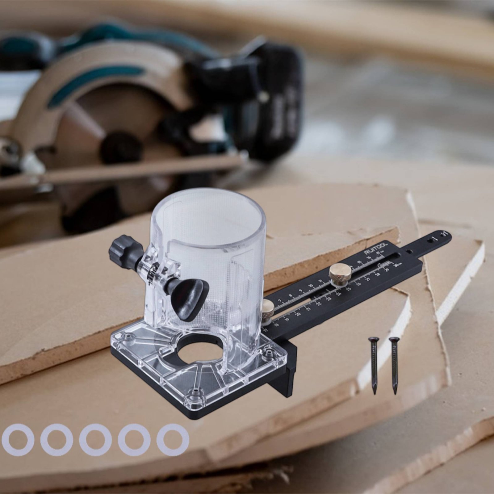 Woodworking Router - ルーターサークルカッティングジグ多機能ルーターサークルカッター木工ツール大工向けに安定した使用可能