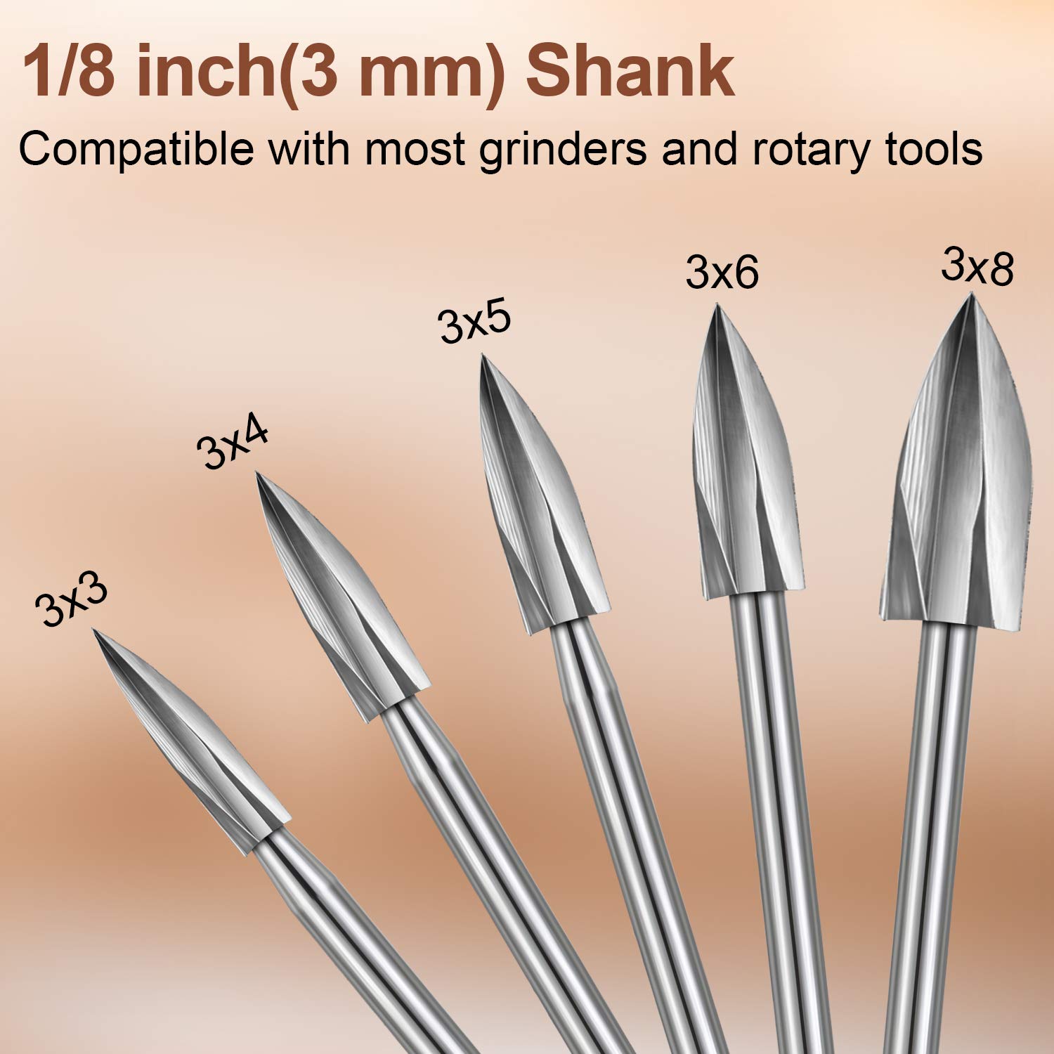15個入りHSS木工用カービングバービットセット、1/8イン - Wood Chisel Set のレビューと価格