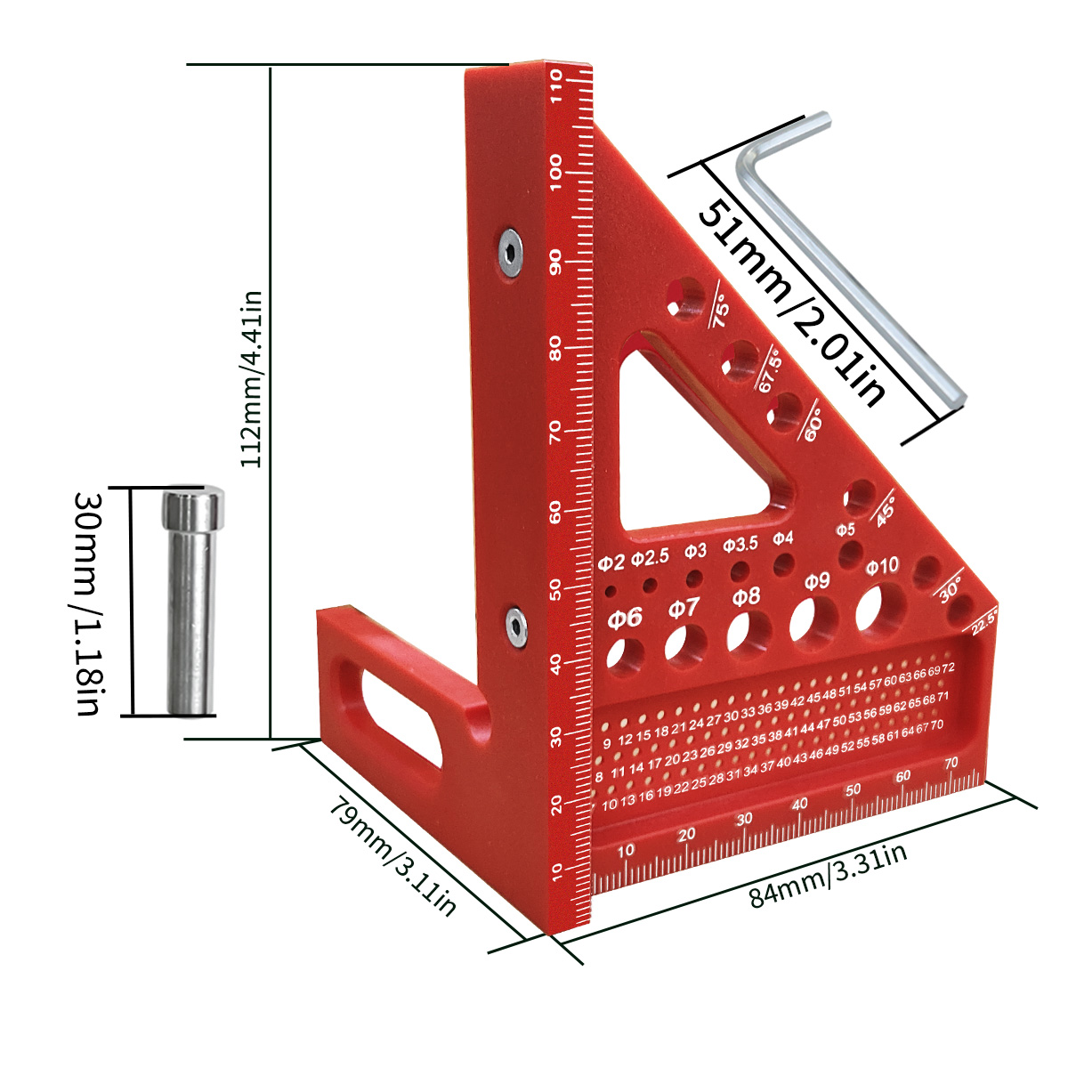 3D マルチアングル測定定規 メトリック 45/90 度木工 - Woodworking For Engineers のレビューと価格