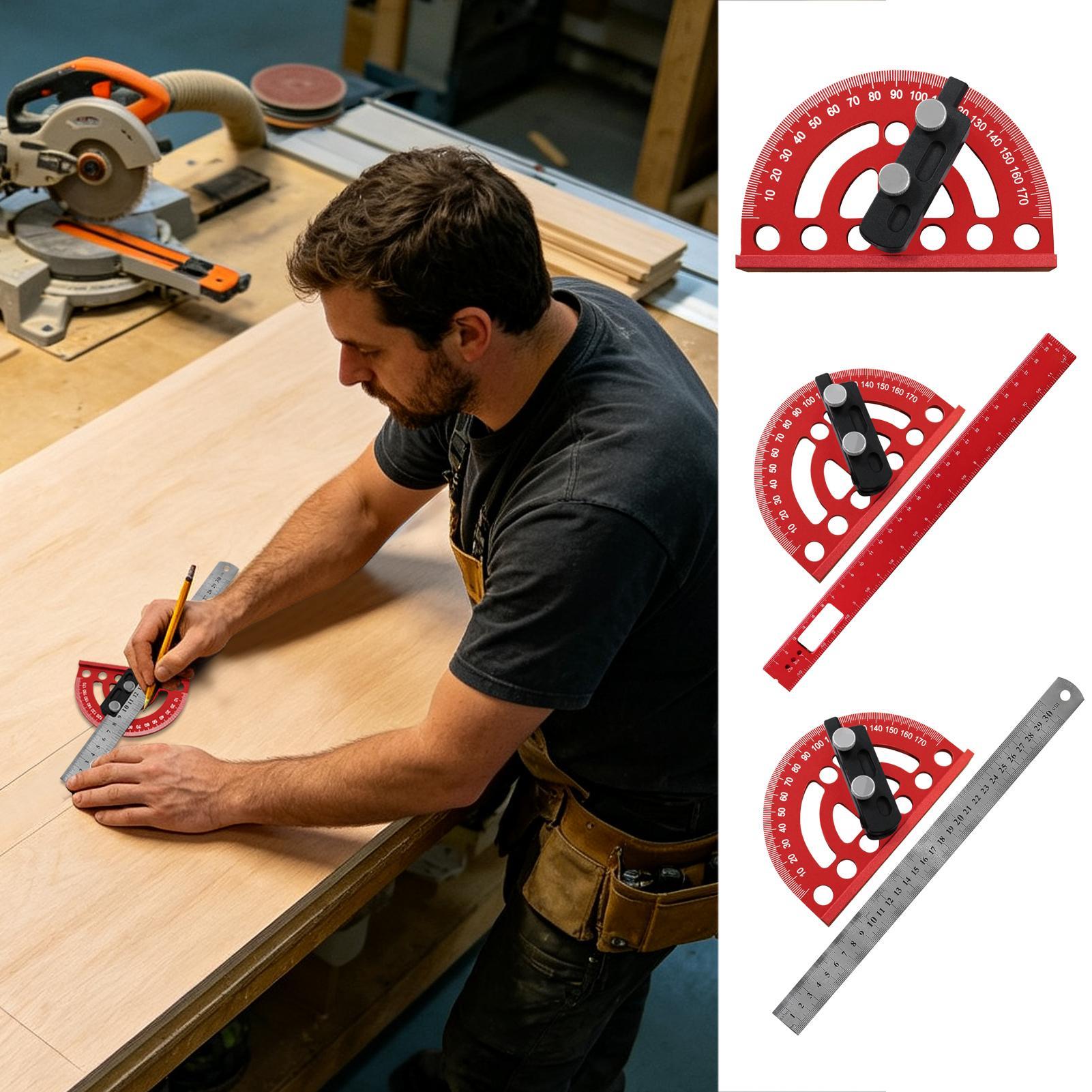 角度定規精密0-180度測定ツール木工用角度定規マーキング用 - Woodworking For Engineers のレビューと価格