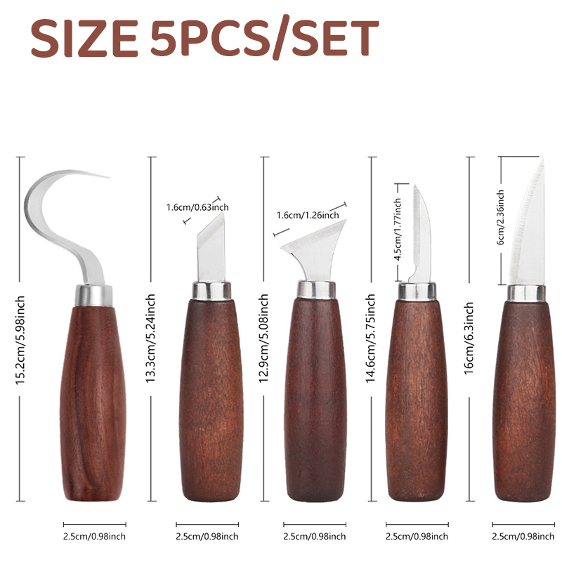 5 個のツール木彫り用ノミ木工カッターハンドツールセット木彫 - Wood Chisel Set のレビューと価格