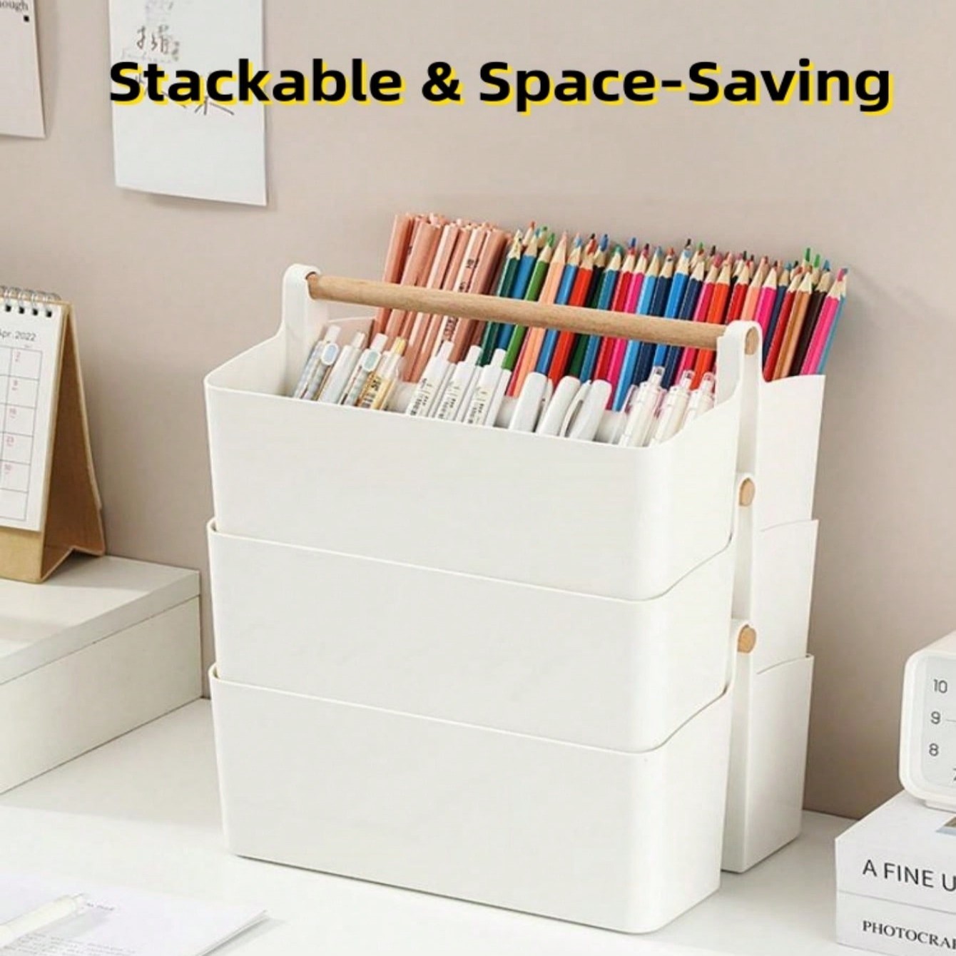木製ハンドル付きデスクトップファイルオーガナイザービン、多区 - Woodworking Magazine のレビューと価格