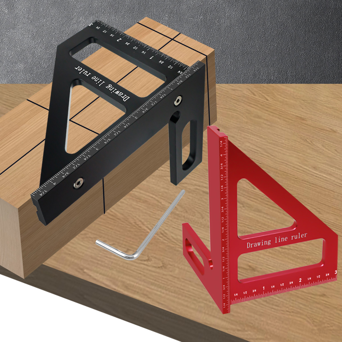 アルミニウムマイタートライアングルルーラー、精度3Dマルチア - Woodworking For Engineers のレビューと価格