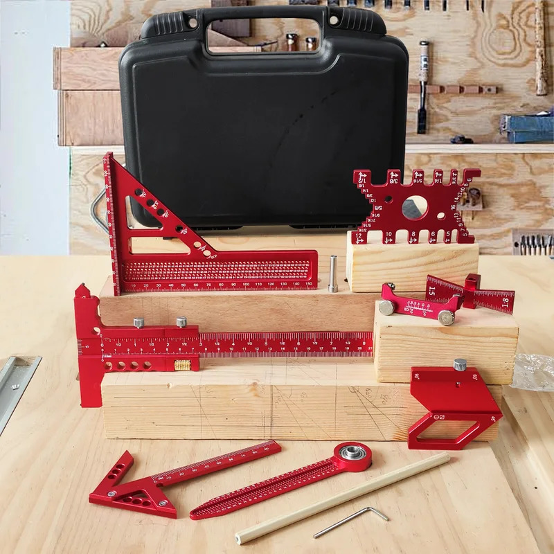 木工用アルミ製直角定規キット（ボックス付き）精密大工用クイッ - Woodworking Kit のレビューと価格