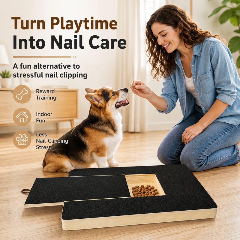 木製犬用爪とぎボード、おやつボックス付き、引き出し式サンドペ - Woodworking Magazine のレビューと価格