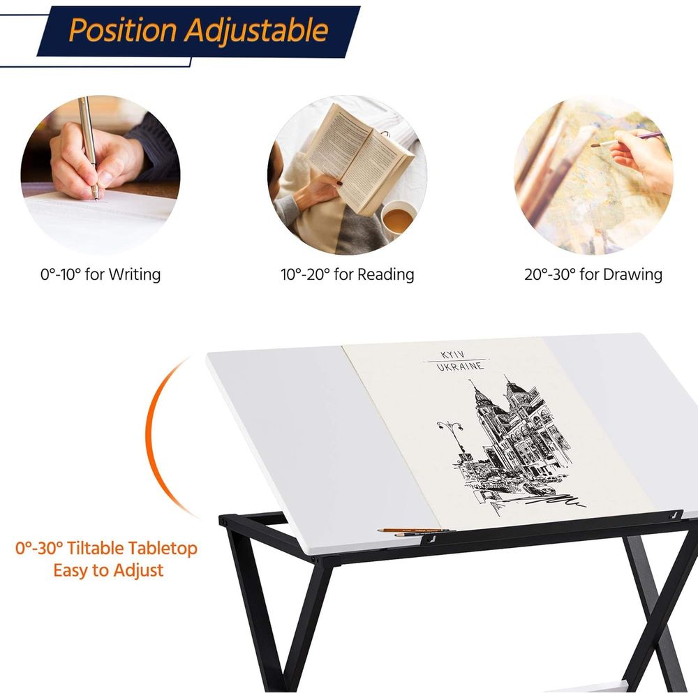 ドレーティングテーブルまたはアーティスト用アートデスク、絵画 - Woodworking Art のレビューと価格