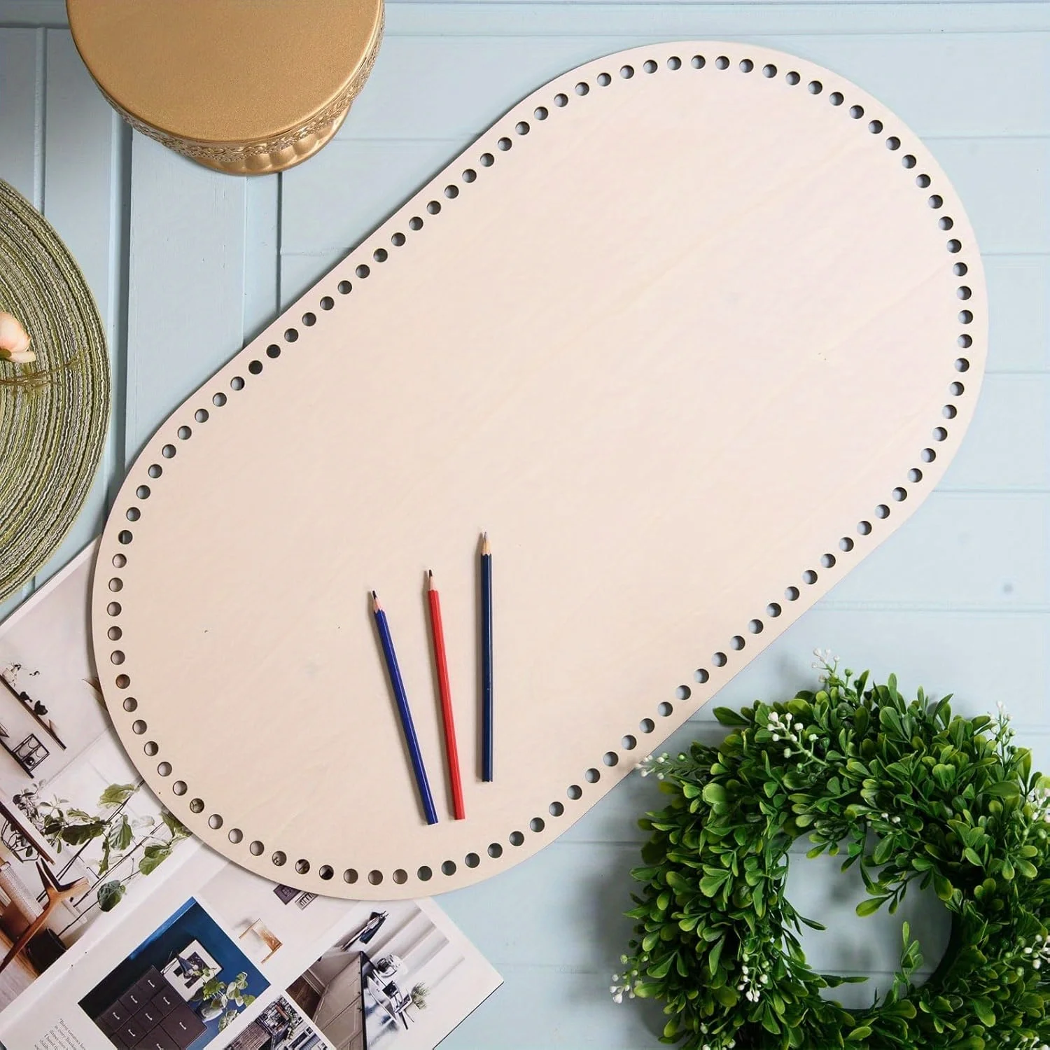 大きなモーゼバスケット木製ベース、木製かぎ針編みバスケットベ - Woodworking Art のレビューと価格