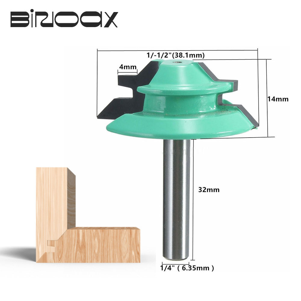1/4インチシャンク45度ロックマイタールータービット、ほぞ - Woodworking Quote のレビューと価格