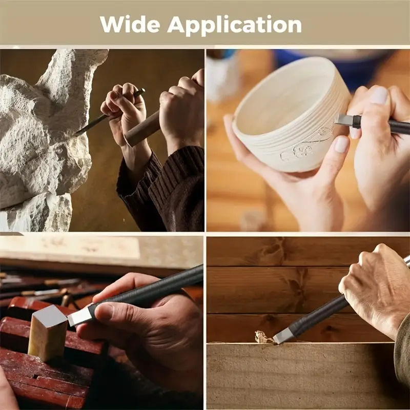‌ 8本組タングステン鋼彫刻刀セット - 石/木/金属彫刻用 - Wood Chisel Set のレビューと価格