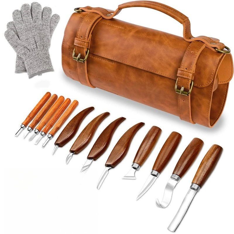 手作り木彫りツールセット 木工用ノミ トリミングナイフ スク - Wood Chisel Set のレビューと価格