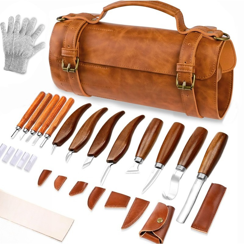 手作り木彫りツールセット 木工用ノミ トリミングナイフ スク - Wood Chisel Set のレビューと価格
