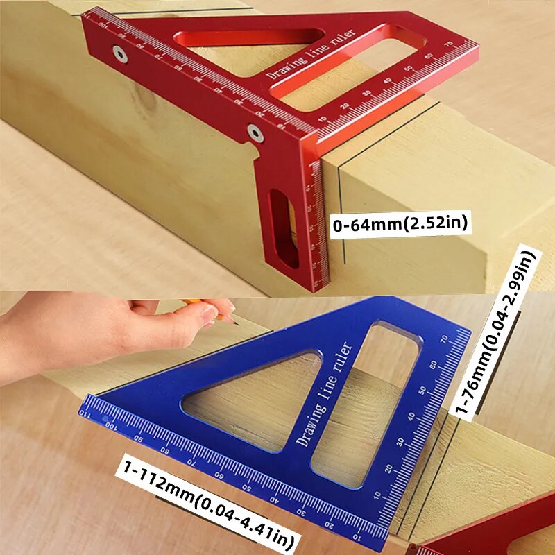 アルミ合金木工定規三角定規45/90度多角度レイアウト分度器 - Woodworking For Engineers のレビューと価格