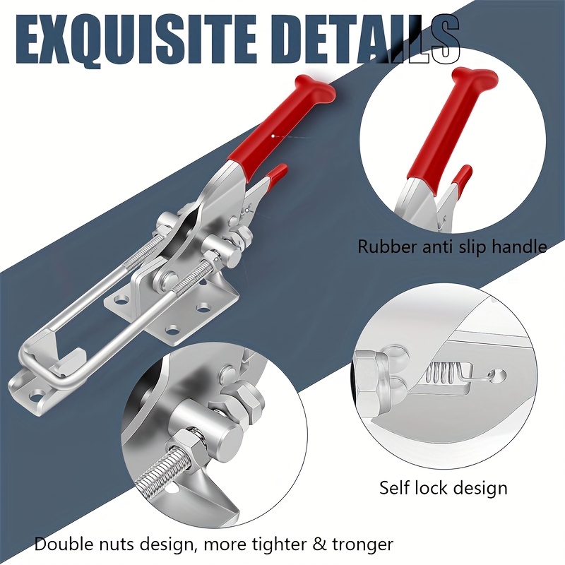 2個の高耐久クランプ 調整可能なU字型セルフロックバックルク - Woodworking Quick Clamps のレビューと価格