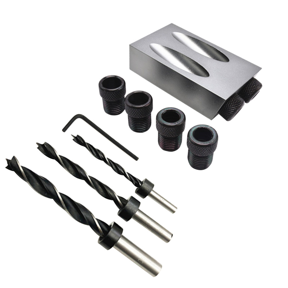 34個入り斜め穴ドリルセット 15度角度 グレー 木工用ロケ - Woodworking Kit のレビューと価格