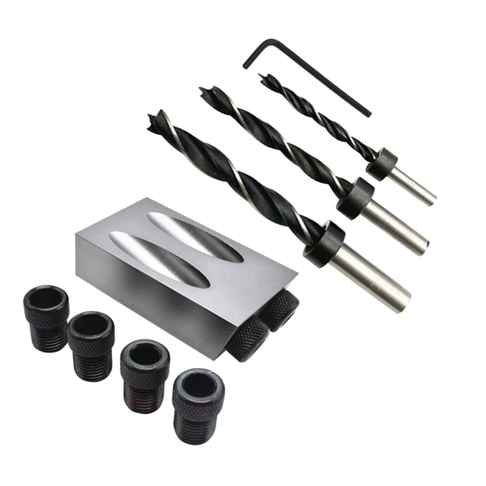 34個入り斜め穴ドリルセット 15度角度 グレー 木工用ロケ - Woodworking Kit のレビューと価格